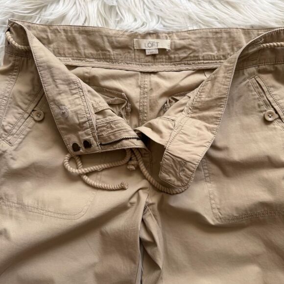 Ann Taylor Loft Joggers Size 4 Khaki Lightweight Drawstring Waist Pockets - Picture 4 of 7